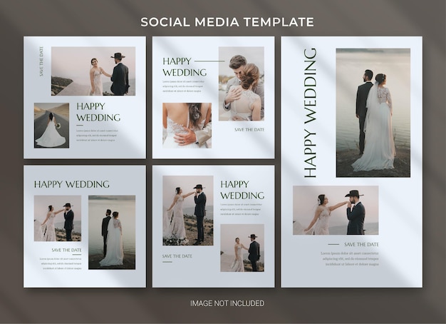 Hochzeit social media post bundle vorlage