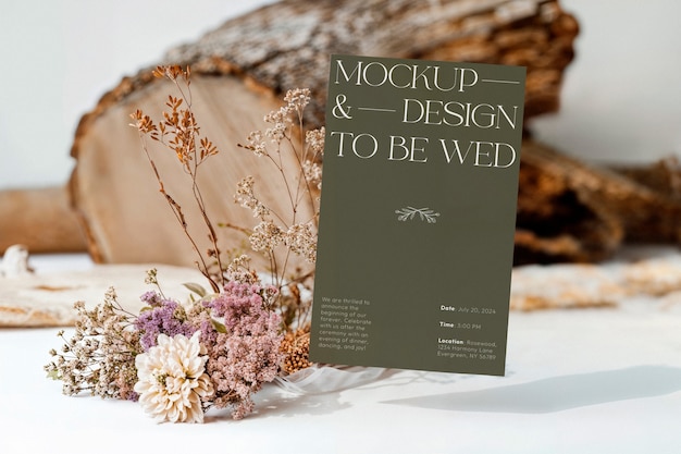 Hochzeits-Einladungs-Arrangement-Mockup