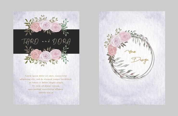 PSD hochzeitseinladung elegante blumen kartenvorlage psd