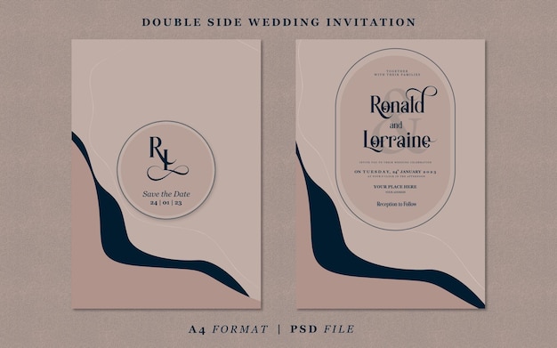 Hochzeitseinladung mit abstrakter hintergrundschablone