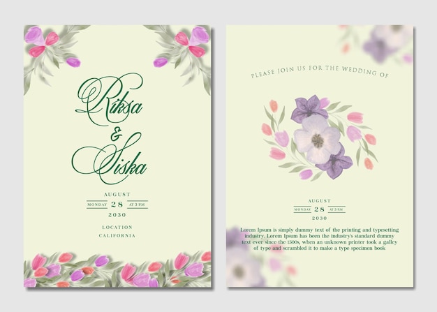 Hochzeitseinladung vorlage kartendesign psd