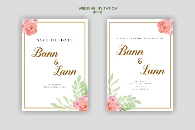 Hochzeitseinladungsvorlage Kartendesign