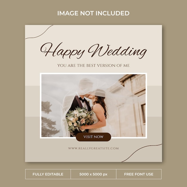 Hochzeitsplaner Instagram Post PSD-Vorlage