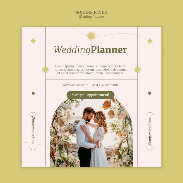 Hochzeitsplaner-Vorlage im flachen Design