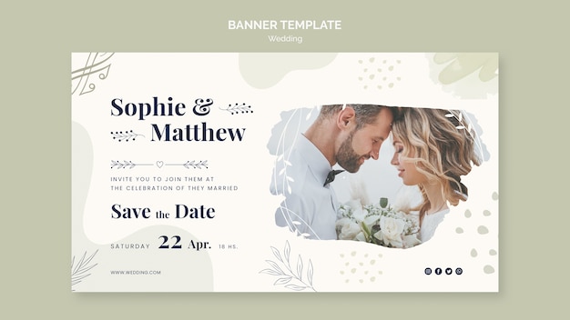 Hochzeitsvorlage im flachen Design