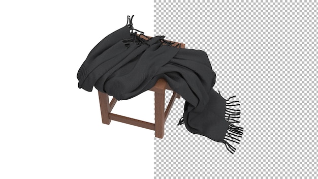 Hocker mit Deckendraufsicht ohne Schatten 3D-Rendering