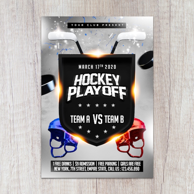 PSD hockey playoff flyer vorlage