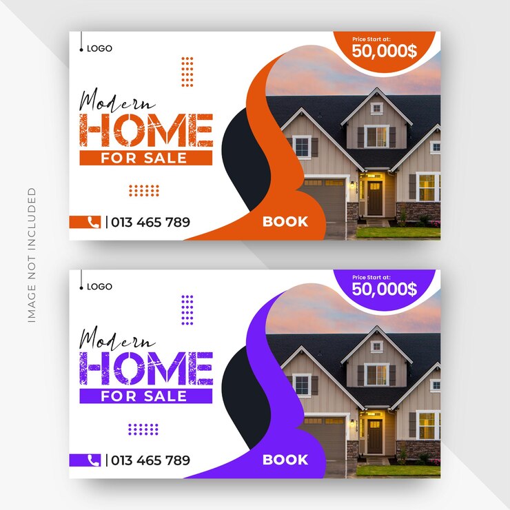 PSD hogar moderno diseño de plantillas de banners web de bienes raíces