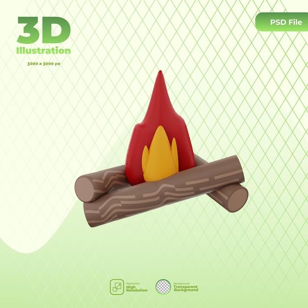 PSD hoguera de renderizado 3d