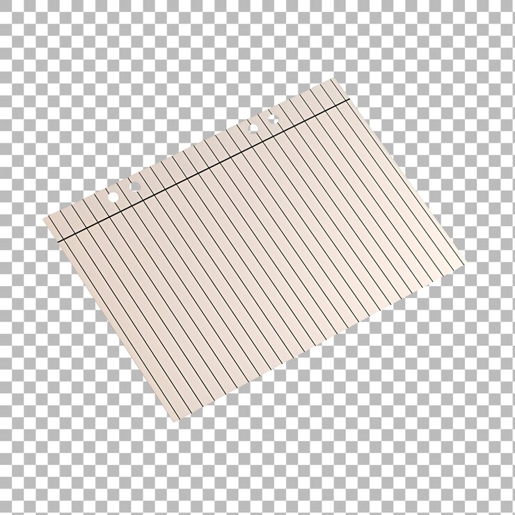 PSD una hoja en blanco alineada con tres agujeros para encuadernar comúnmente utilizada para tomar notas o organizar