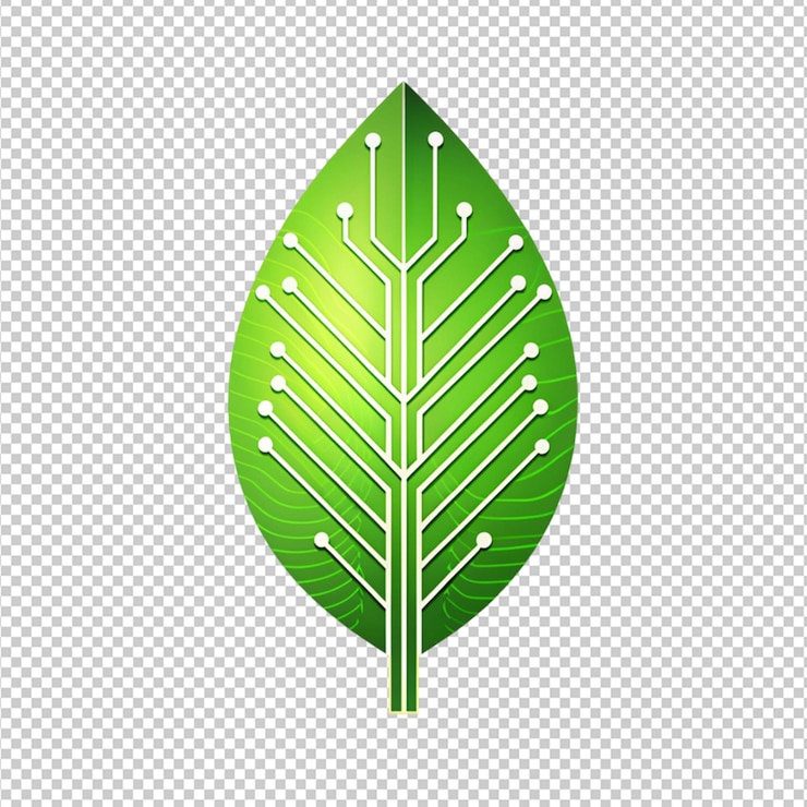 PSD una hoja con una hoja verde