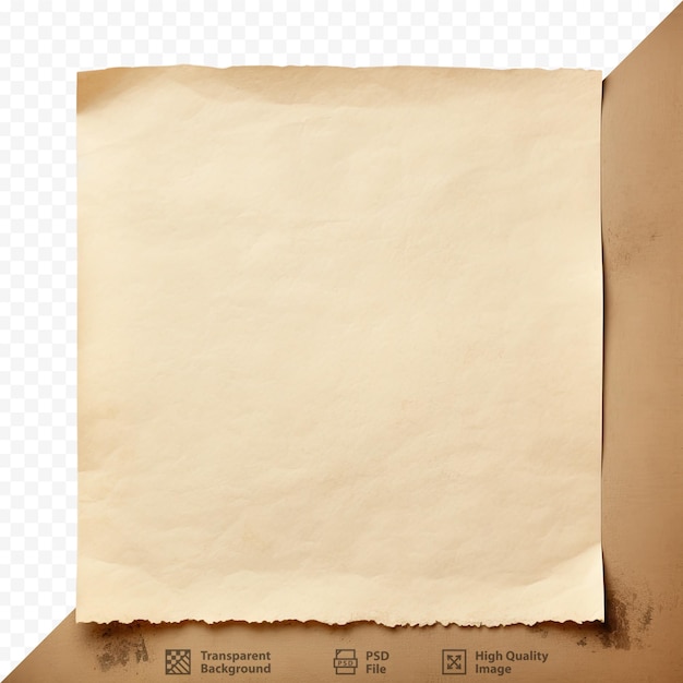 Una hoja de papel marrón con las palabras 