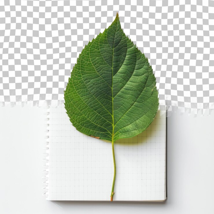 PSD una hoja que está en una pieza de papel