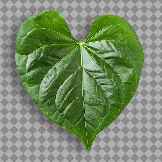 PSD una hoja verde en forma de corazón con la palabra amor en ella