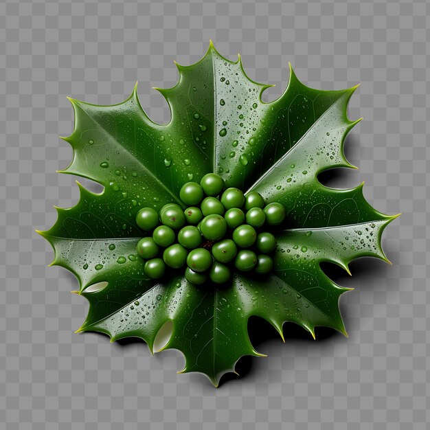 Una hoja verde con gotas de agua en ella