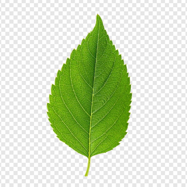 PSD hoja verde sobre un fondo transparente