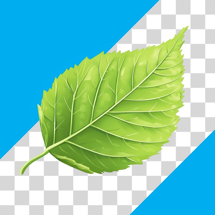 PSD una hoja verde sobre un fondo transparente
