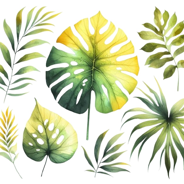 PSD las hojas de monstera tropical psd