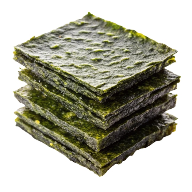 hojas de nori aisladas en blanco