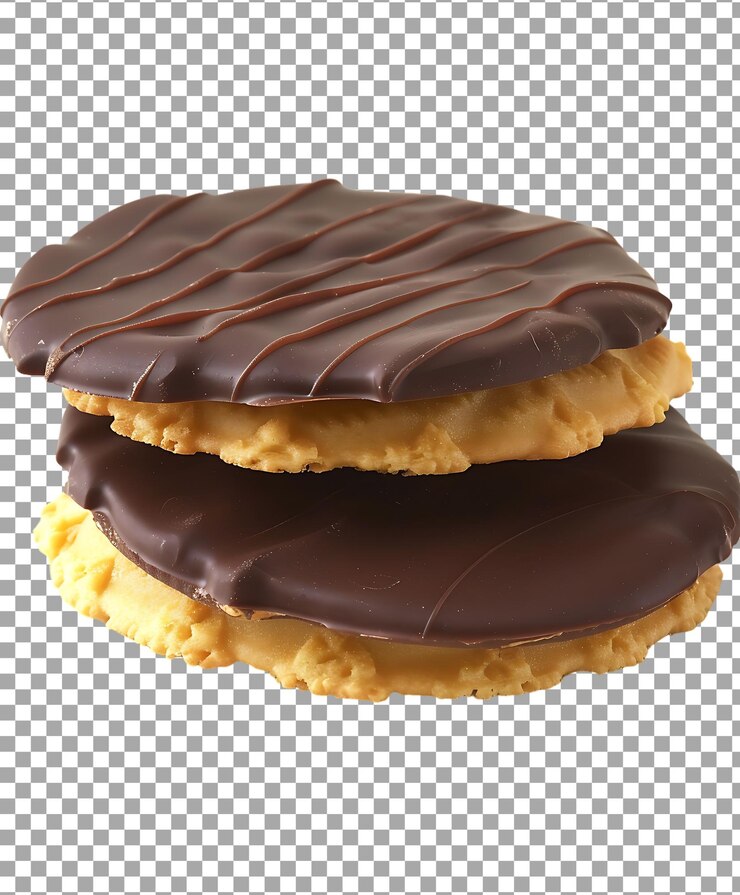 PSD hojas recubiertas de chocolate aisladas sobre un fondo transparente