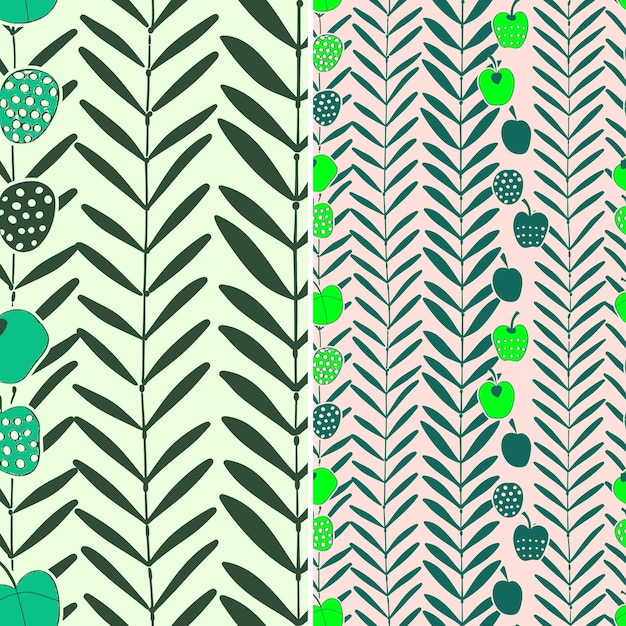hojas verdes y blancas en una línea