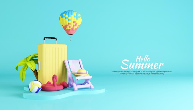 Hola diseño de banner de verano