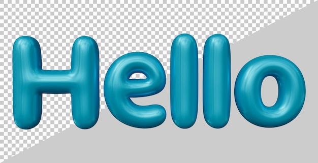 PSD hola diseño de texto con estilo de efecto moderno 3d