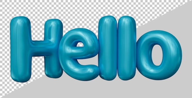 PSD hola diseño de texto con estilo de efecto moderno 3d