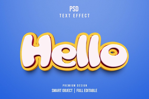 Hola efecto de texto 3d editable