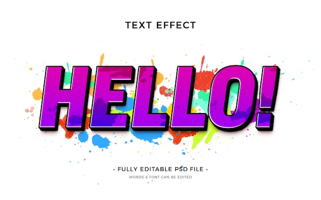 Hola efecto de texto splash