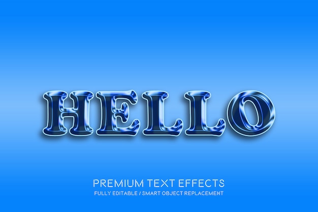 PSD hola efectos de texto en 3d