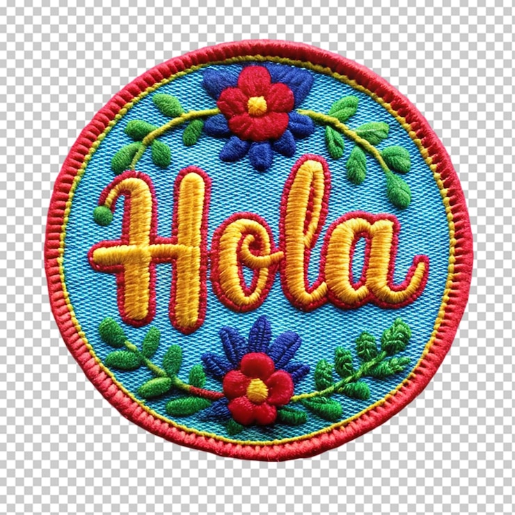 PSD hola muy bordado aislado