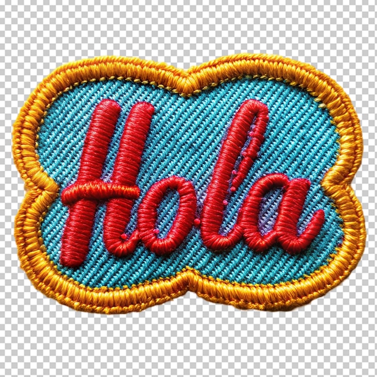 PSD hola muy bordado aislado