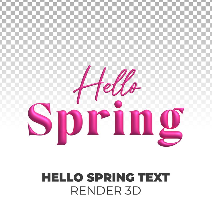 Hola primavera texto 3D render