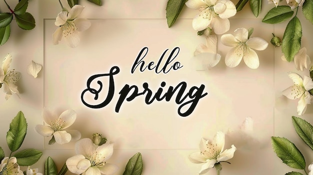 Hola, tarjeta de primavera.