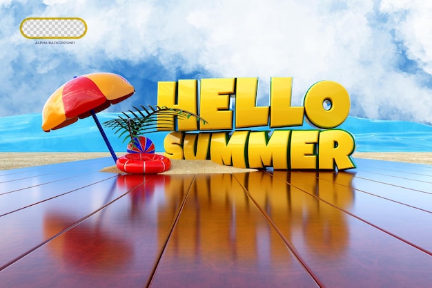 Hola verano concepto 3d render