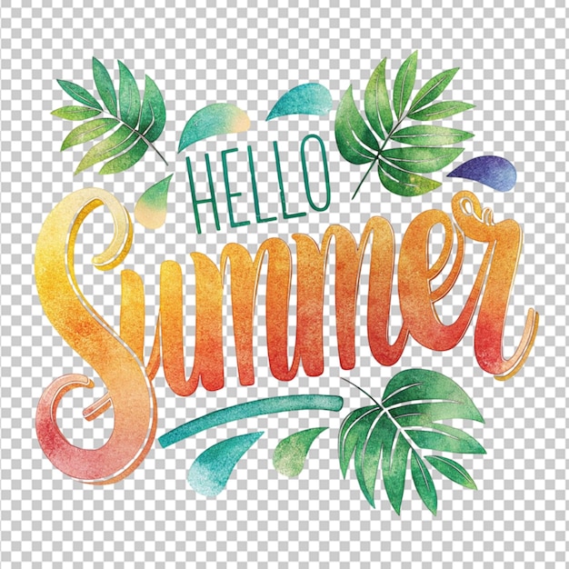 Hola verano texto png