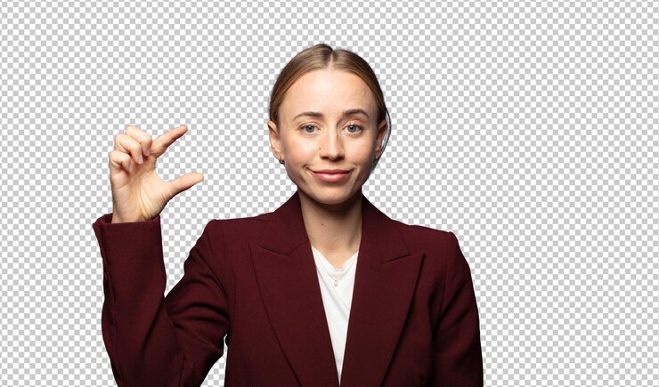 PSD holding an object showing offering or advertising something small