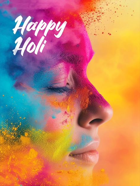 Holi-festival-feiern vertikale plakatvorlage