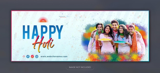 Holi neues Facebook-Cover-Design und Holi-Festival-Feiern Social-Media-Post-Design-Vorlage