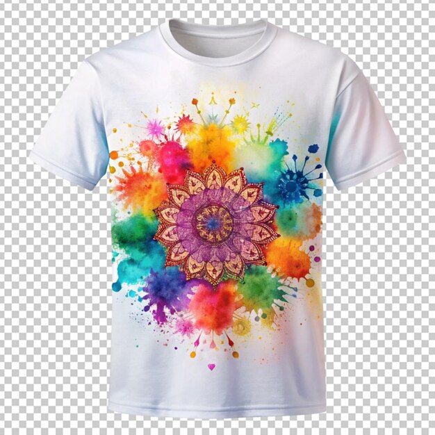 PSD holi-themen-t-shirt mit druck