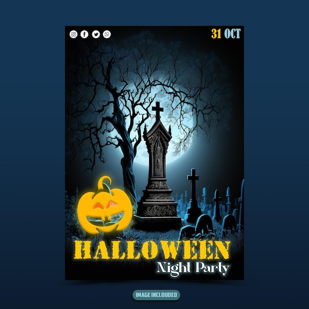 Holloween-Party-PSD-Flyer