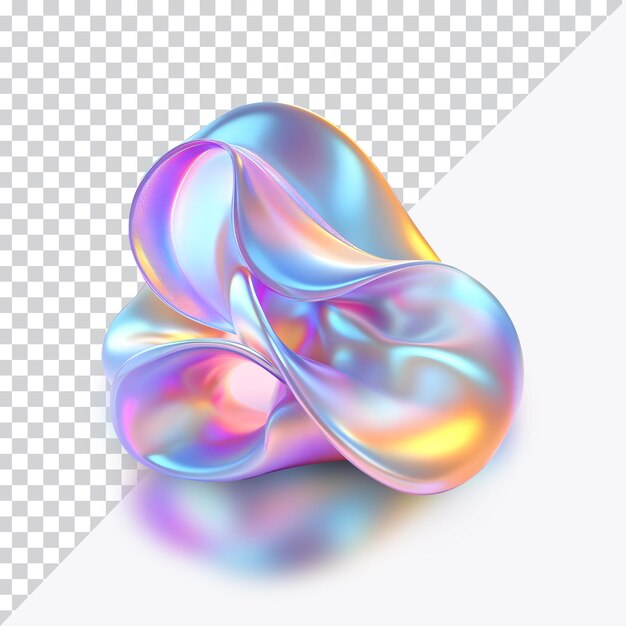 Holo abstracto forma 3D fluido abstracto metálico holográfico forma de color PSD