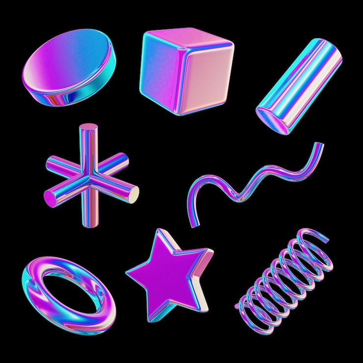 PSD holo abstrato de forma 3d