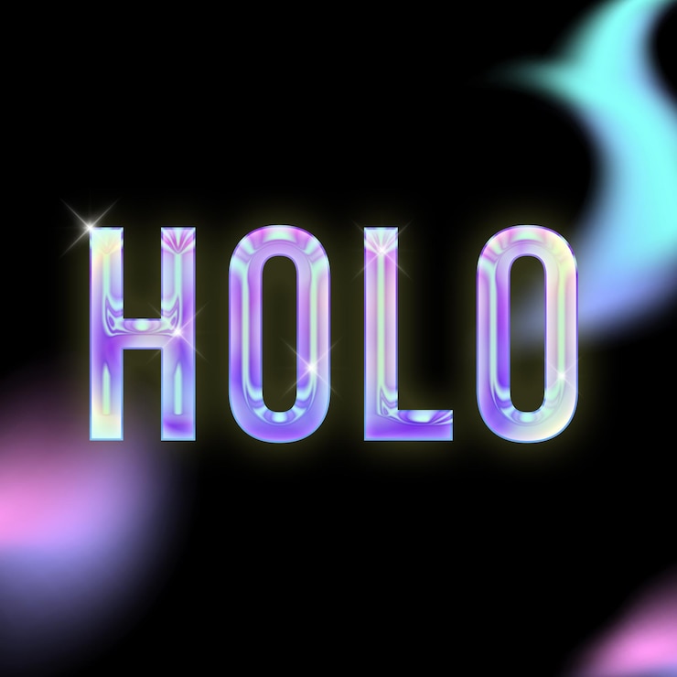 PSD holo effects letter template elementos holográficos futuristas transformam a sua tipografia.