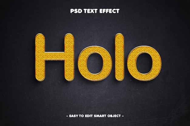 Holo elegante estilo dorado Efecto de texto