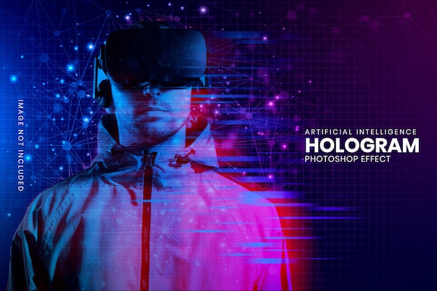 hologram artificial intelligence photoshop effect