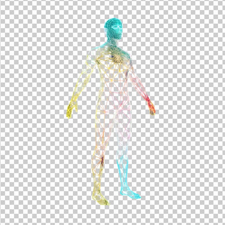 PSD holograma humano en 3d geométrico