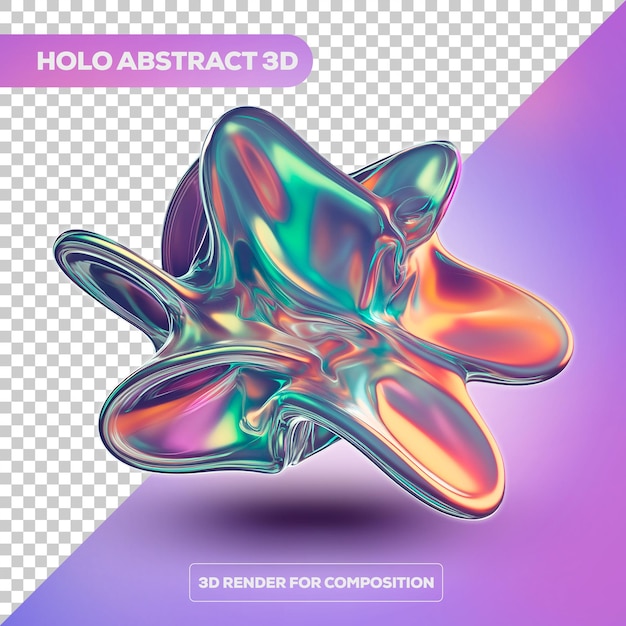 Holographic Abstract 3D Render