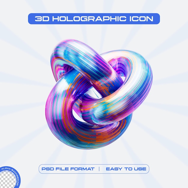 Holographic Glass Torus 3d Render Illustration